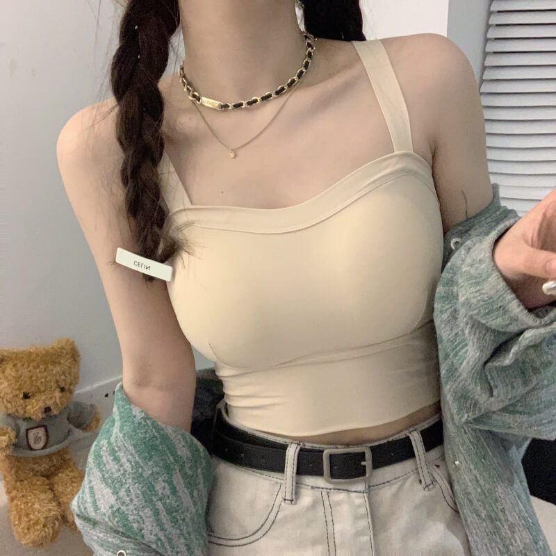 ice silk yoga camisole, sports bra tank for women, built-in bra workout top, breathable camisole OOTDAY