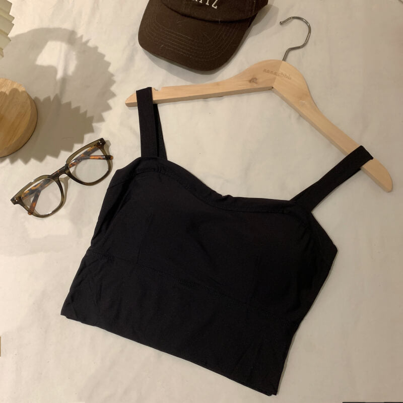 ice silk yoga camisole, sports bra tank for women, built-in bra workout top, breathable camisole OOTDAY