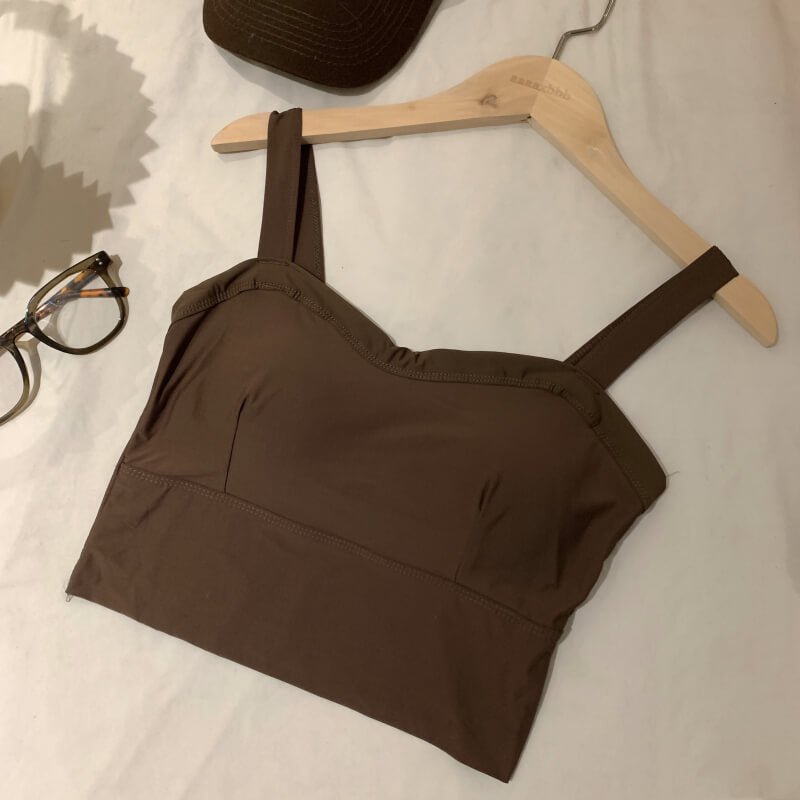 ice silk yoga camisole, sports bra tank for women, built-in bra workout top, breathable camisole OOTDAY