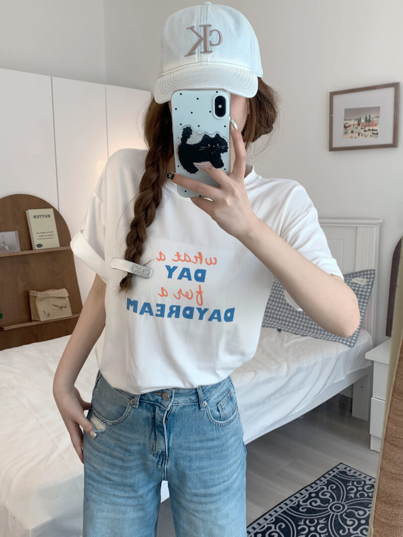 OOTDAY INS-Style Slim Fit Graphic Tee – Summer T-Shirt for Girls