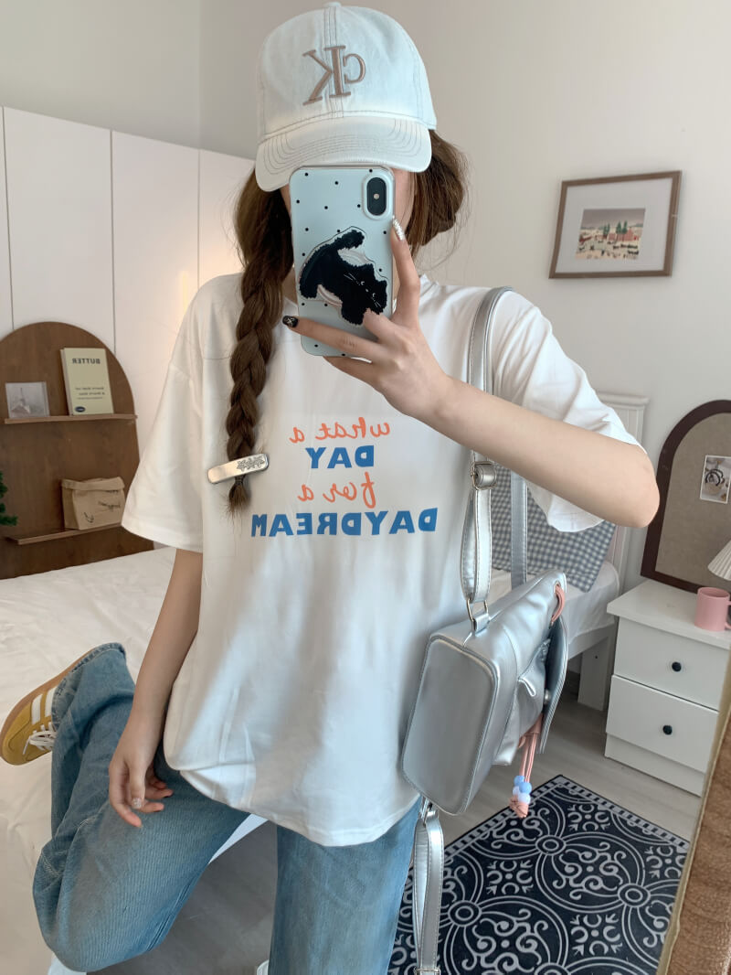 OOTDAY INS-Style Slim Fit Graphic Tee – Summer T-Shirt for Girls