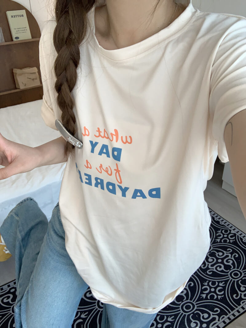 OOTDAY INS-Style Slim Fit Graphic Tee – Summer T-Shirt for Girls