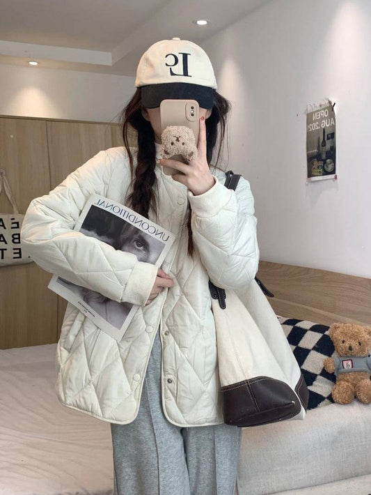 OOTDAY Korean puffer jacket, short down jacket for women, winter warm outerwear, high neck duck down coat, Korean casual winter coat