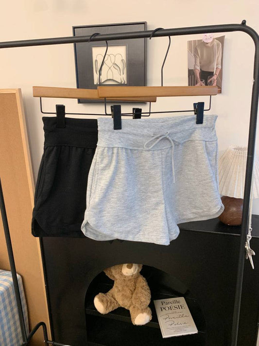 high-waisted drawstring shorts, summer sporty shorts for women, casual straight-leg shorts, comfy girl shorts, OOTDAY women’s active shorts