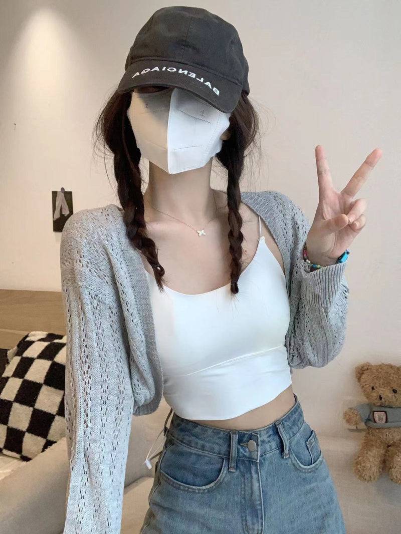 knit summer cardigan, korean loose cardigan, batwing sleeve shawl, soft girl fashion outerwear, lightweight sun protection top