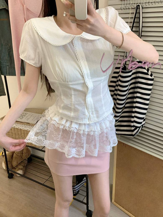 lace skirt overlay, apron style hip wrap, korean sweet girl fashion, layered mini skirt belt, y2k lace wrap skirt