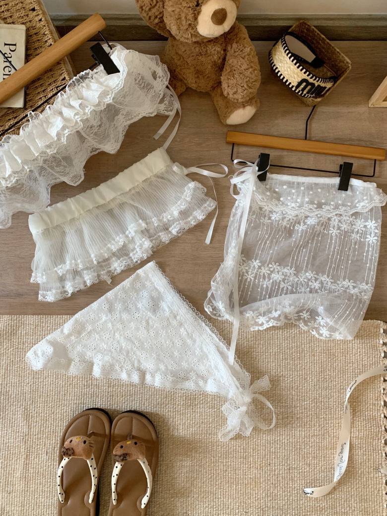 lace skirt overlay, apron style hip wrap, korean sweet girl fashion, layered mini skirt belt, y2k lace wrap skirt