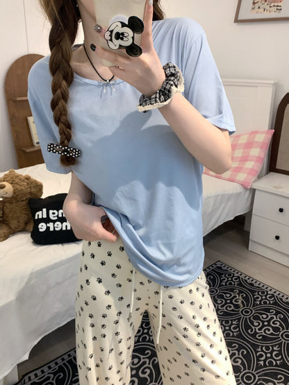 OOTDAY Ice Silk Short Sleeve Slim Tee for Women – Lightweight Summer Basic in Black, Blue, Yellow, Gray, Green