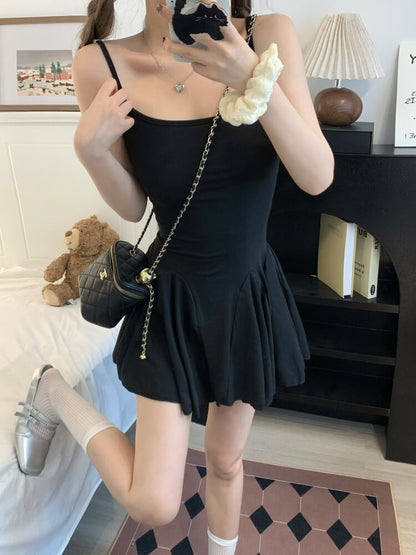 OOTDAY Gray Slim-Fit Camisole Dress and Cardigan Set – Summer Sexy Outfit for Girls