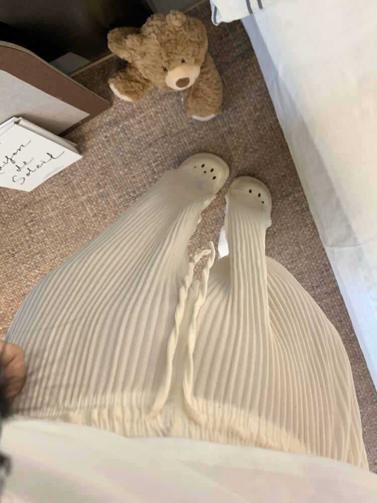 OOTDAY chiffon wide-leg pants, shiny pleated ice silk trousers, spring summer flowy pants, lightweight high-waisted pants for women, mist blue khaki lounge pants