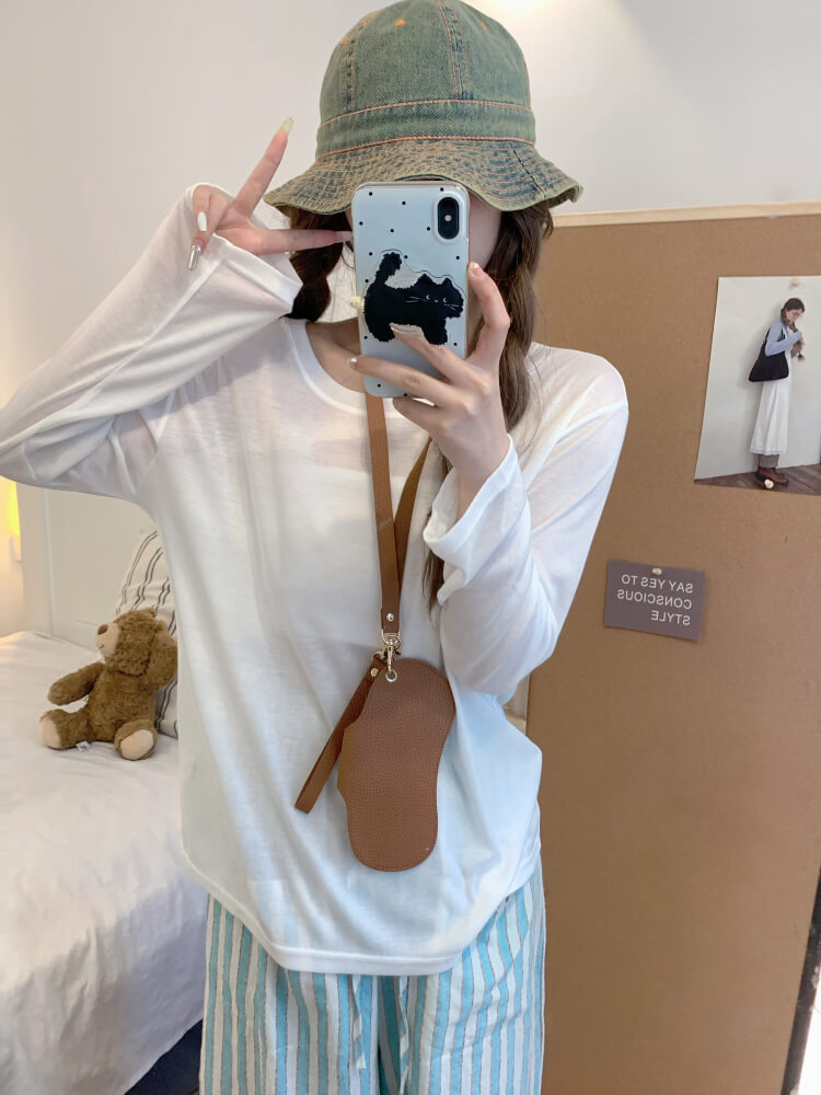 Tencel knit tee, summer layering shirt, lightweight loose tee, OOTDAY crewneck top, sweet Korean fashion