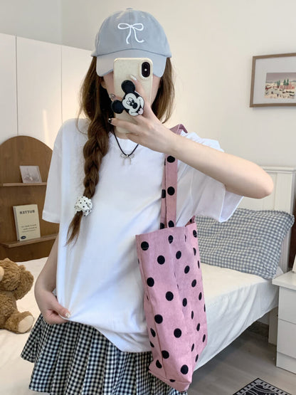 summer cotton t-shirt for girls, loose fit solid color tee, casual sweet triacetate top OOTDAY