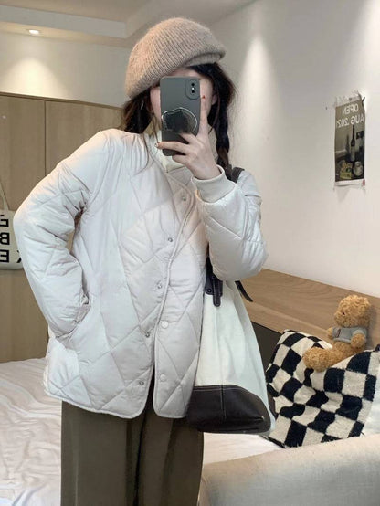 OOTDAY Korean puffer jacket, short down jacket for women, winter warm outerwear, high neck duck down coat, Korean casual winter coat