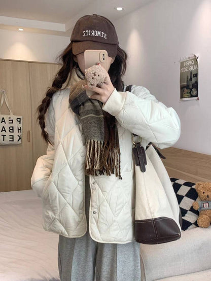 OOTDAY Korean puffer jacket, short down jacket for women, winter warm outerwear, high neck duck down coat, Korean casual winter coat