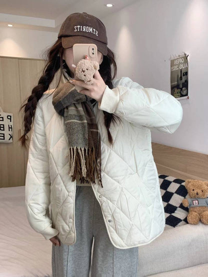 OOTDAY Korean puffer jacket, short down jacket for women, winter warm outerwear, high neck duck down coat, Korean casual winter coat