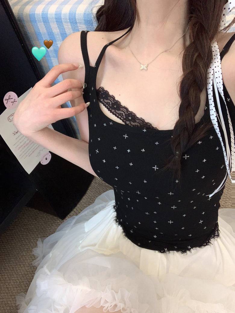 built-in bra camisole for women, slim fit tank top, knit summer camisole, OOTDAY layering tank, sleeveless innerwear with bra pad