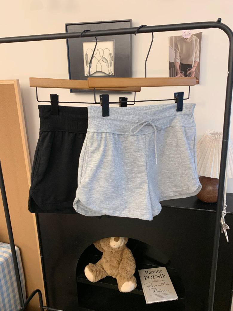 high-waisted drawstring shorts, summer sporty shorts for women, casual straight-leg shorts, comfy girl shorts, OOTDAY women’s active shorts