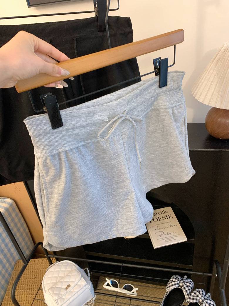 high-waisted drawstring shorts, summer sporty shorts for women, casual straight-leg shorts, comfy girl shorts, OOTDAY women’s active shorts