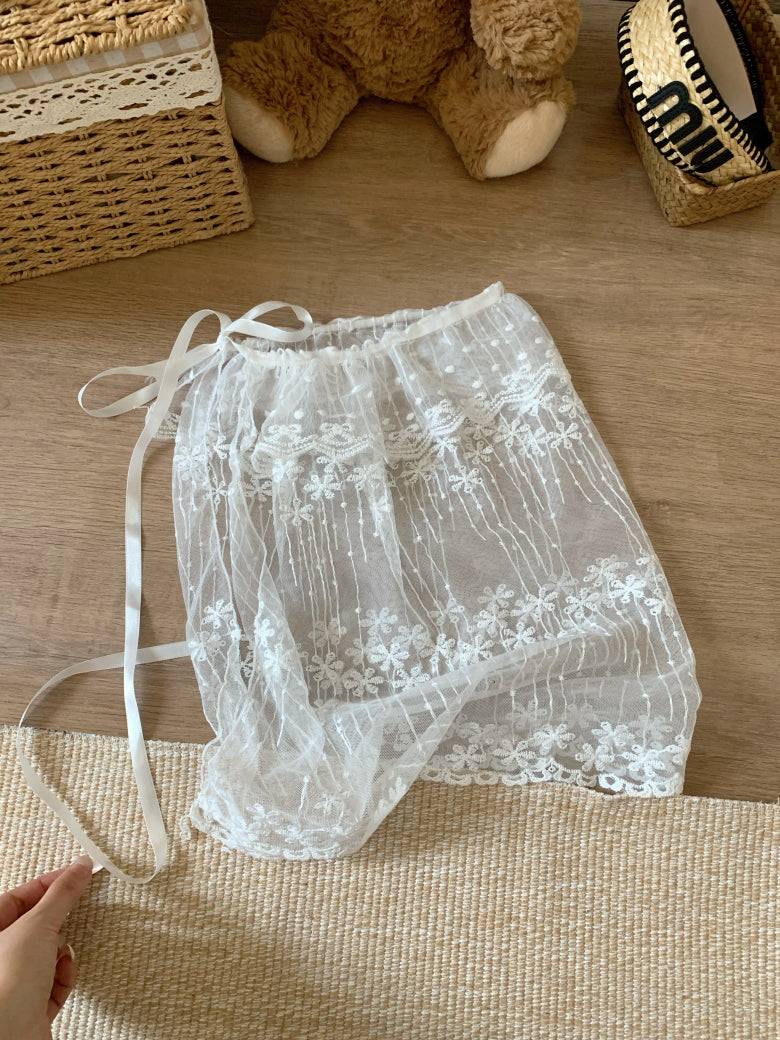 lace skirt overlay, apron style hip wrap, korean sweet girl fashion, layered mini skirt belt, y2k lace wrap skirt