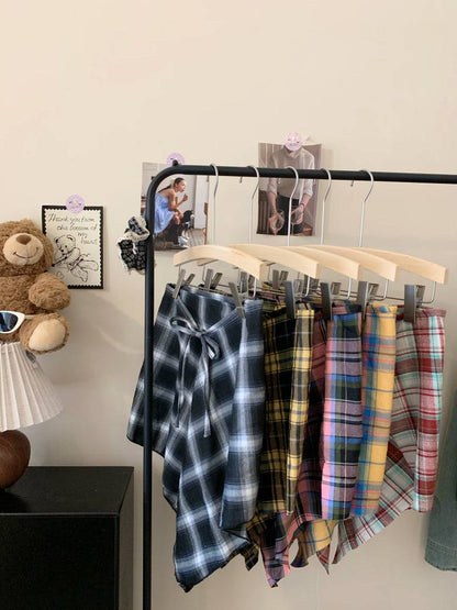 plaid skirt belt, layered wrap-around hip cover, y2k style waist wrap, preppy plaid skirt accessory, high street fashion belt