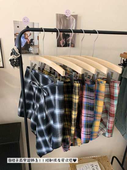 plaid skirt belt, layered wrap-around hip cover, y2k style waist wrap, preppy plaid skirt accessory, high street fashion belt