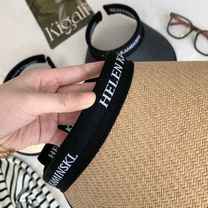 foldable sun visor hat, UV protection wide brim hat, open top summer hat, straw-style visor for women and teens, OOTDAY fashion accessory