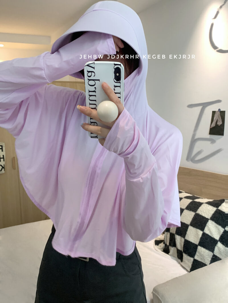 summer sun protection hoodie, breathable hooded cardigan, women's cooling jacket