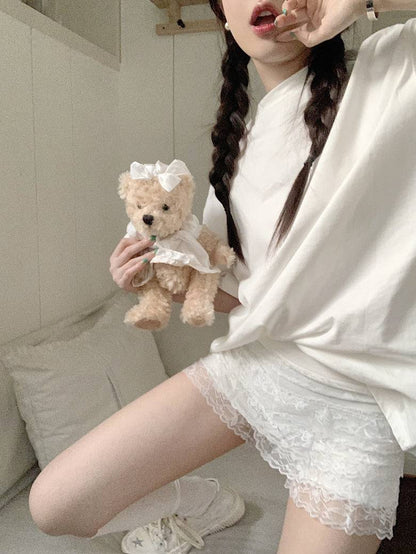 OOTDAY lace safety shorts, modal undershorts for women, anti-exposure short leggings, sweet layered shorts, summer lace trim boxer shorts